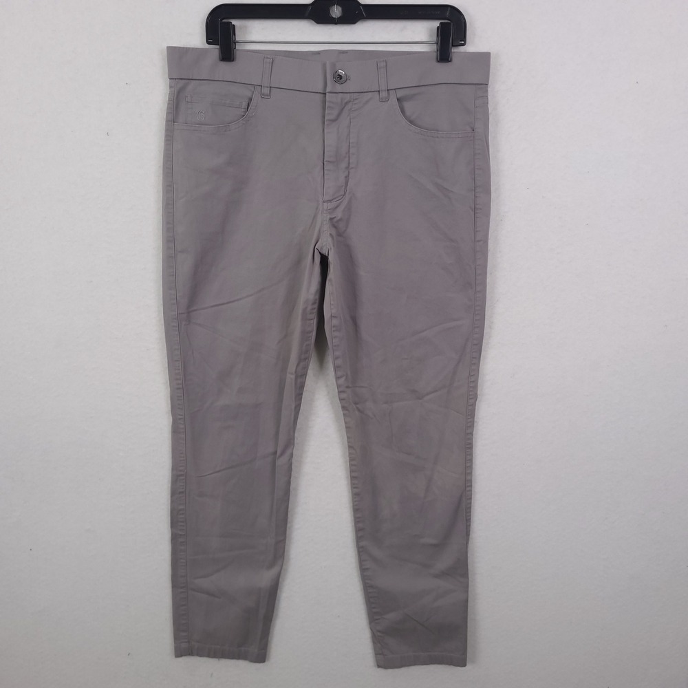 Greyson Montauk Pants Mens 34x32 Fits 34x28 Grey Stretch Cotton Golf Chino